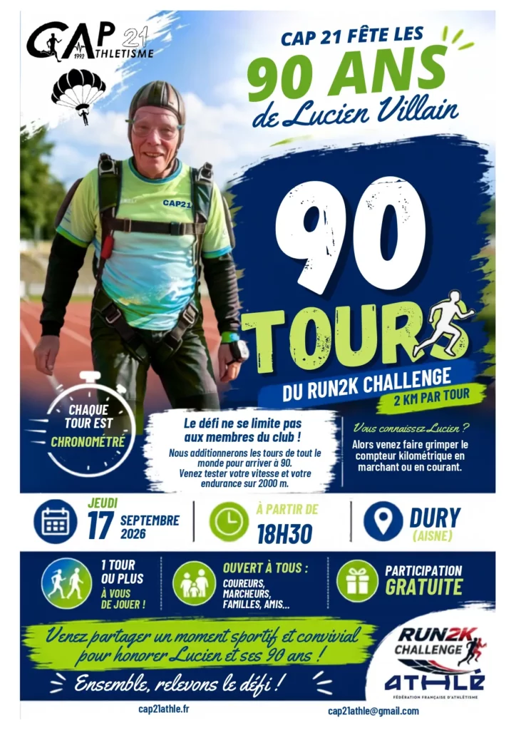 Affiche du Run2K 2026 organisé par CAP 21 jeudi 17 septembre 2026